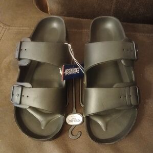 Black Double Strap Sandals